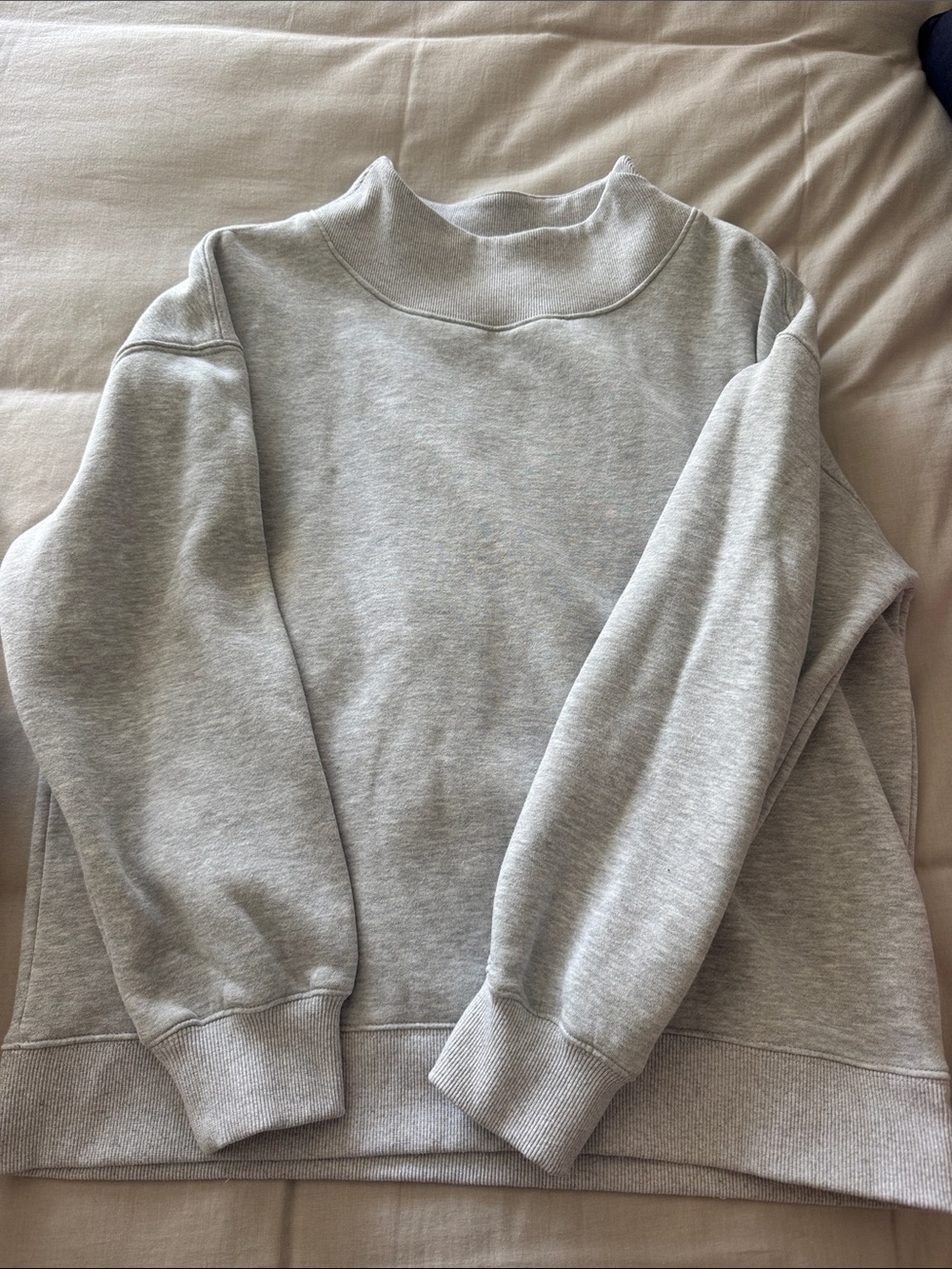 Women's Mock Neck Sweatshirt - Light Gray